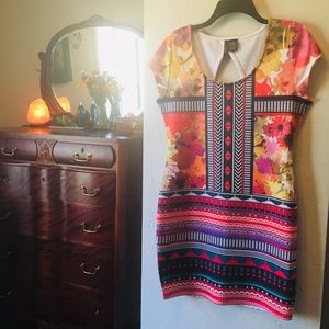 FIRE Los Angeles Body Con Geometric dress